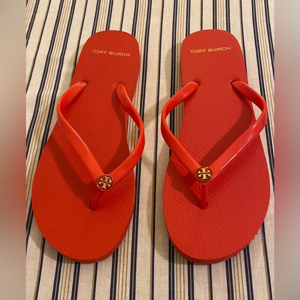 Tory Burch Thin Flip Flop in Poppy Orange